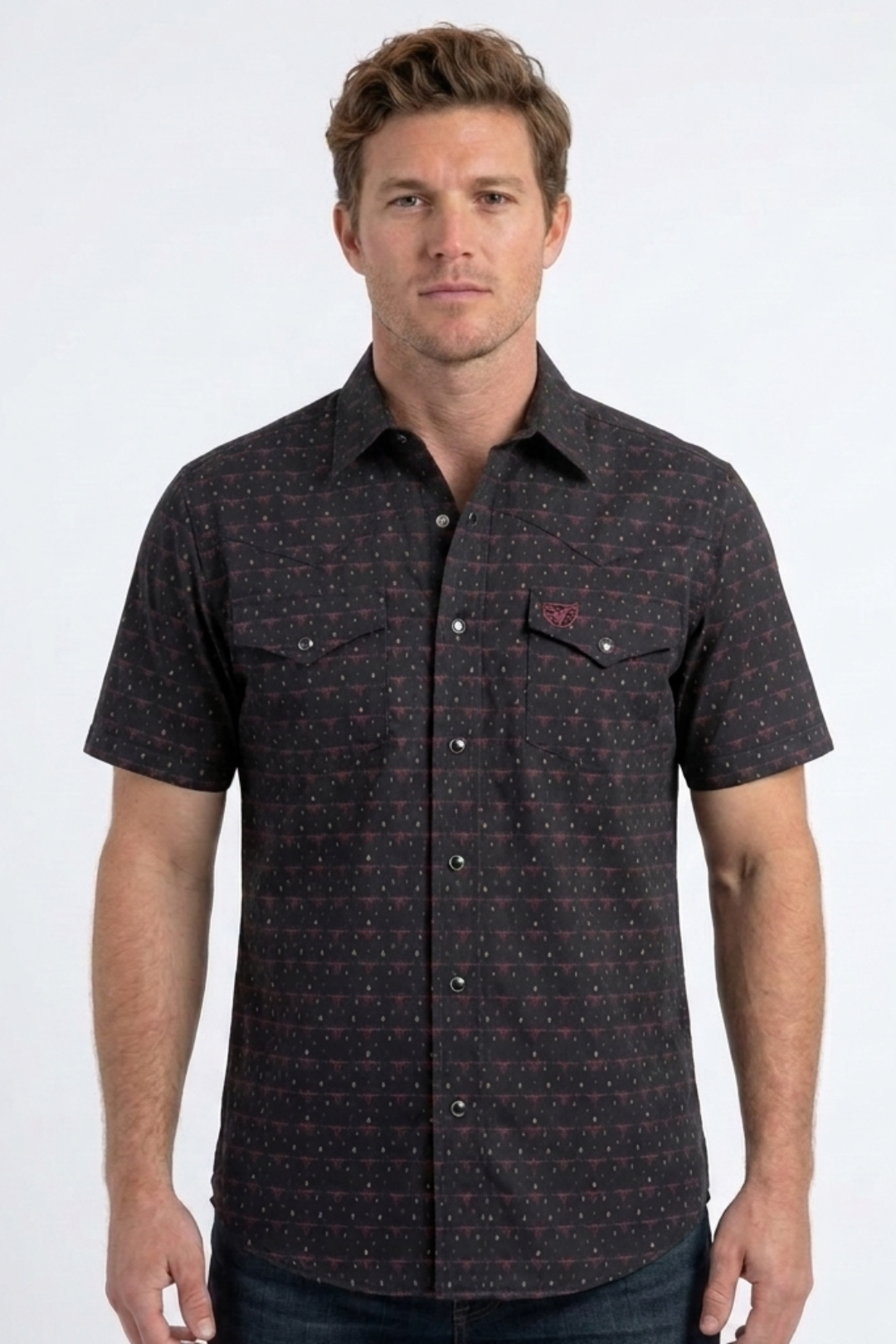 PGW11548 MENS WESTERN SHORT SLEEVE SHIRT