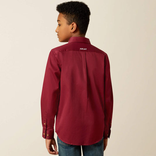 10030163 BOYS TEAM LOGO SHIRT-BURGUNDY