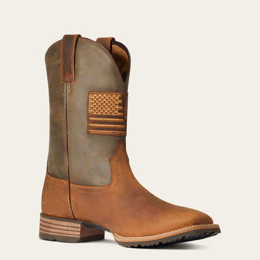 10038353 ARIAT BOOTS HYBRID PATRIOT COUNTRY-CASPER BROWN