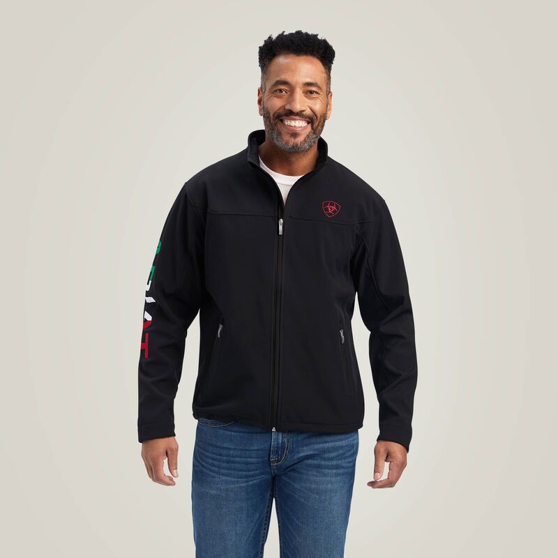 10043055 MNS TEAM SOFTSHL BRAND-BLACK