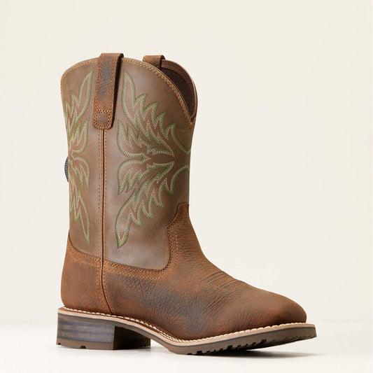 10046933 ARIAT HYBRID RANCHER COWBOY-ACORN BROWN BOOTS