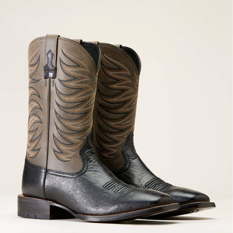 10046953 ARIAT BADLANDS COWBOY BOOT-JET BLACK BOOTS