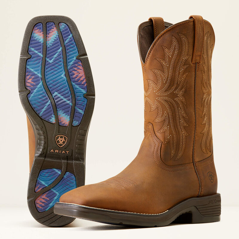 10046982 ARIAT RIDGEBACK WESTERN BOOT-OILY TAN