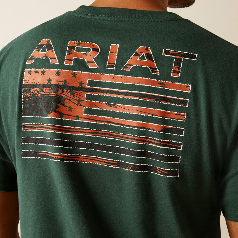 10058890 ARIAT RUSTIC WOOD FLAG T-SHIRT