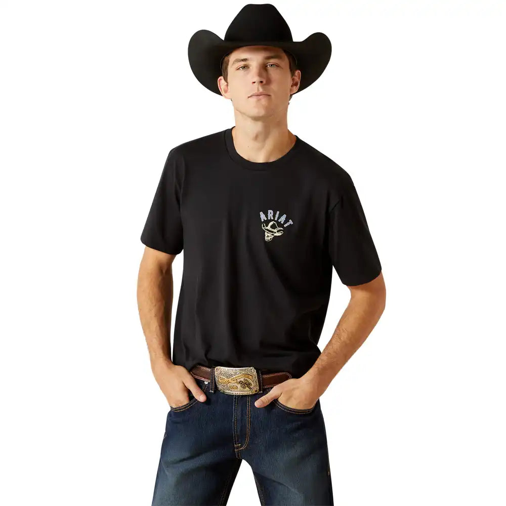 10062423 MNS Ariat Stitched Skull T-Shirt