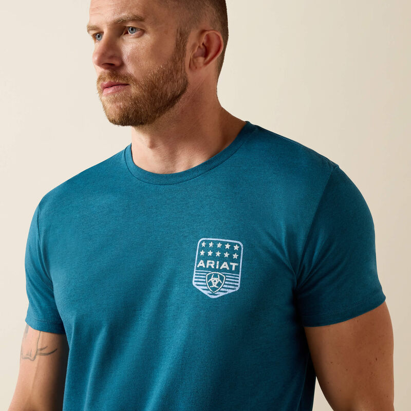 10073965 ARIAT STRIPE PATRIOTIC BADGE T-SHIRT