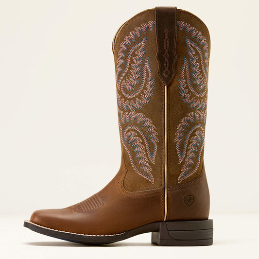 10074329 ARIAT CATTLE CAITE WIDE SQUARE TOE WESTERN BOOT WOMENS