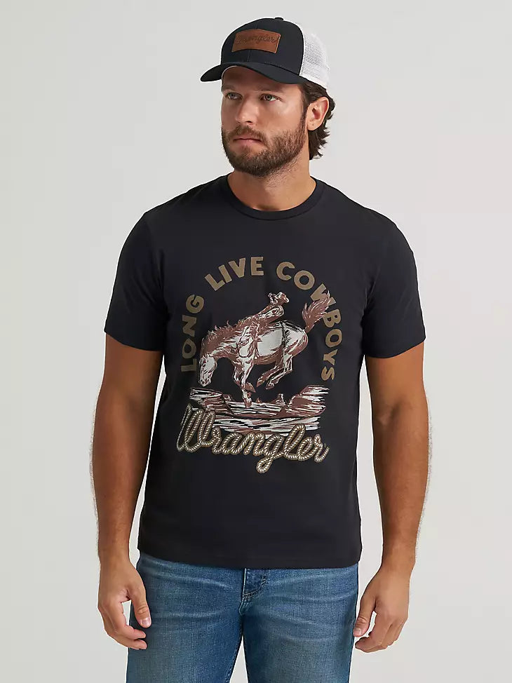 112375763 SEPIA COWBOY GRAPHIC T-SHIRT