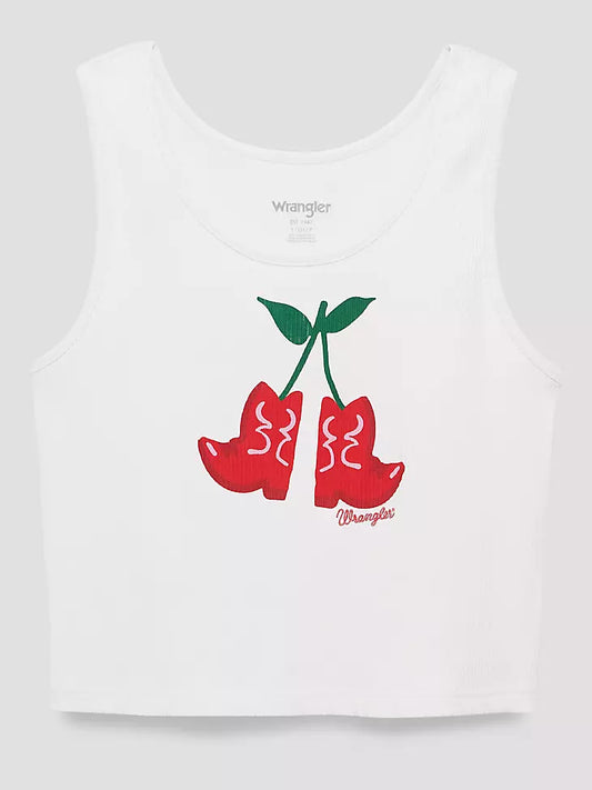 112375858 CHERRY BOOTS GRAPHIC RIBBED TANK