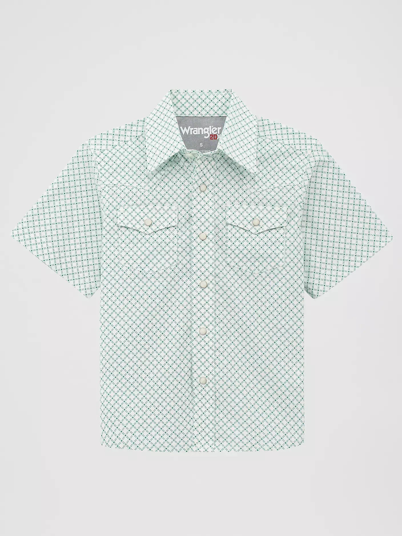 112378805 BOY'S WRANGLER 20X ADVANCED COMFORT SHORT SLEEVE WESTERN SNAP SHIRT