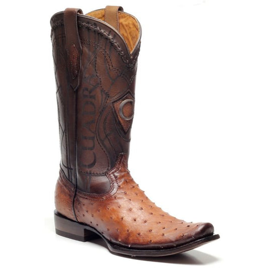 1J10A1 CUADRA OSTRICH SQUARE HONEY FLAME BOOTS