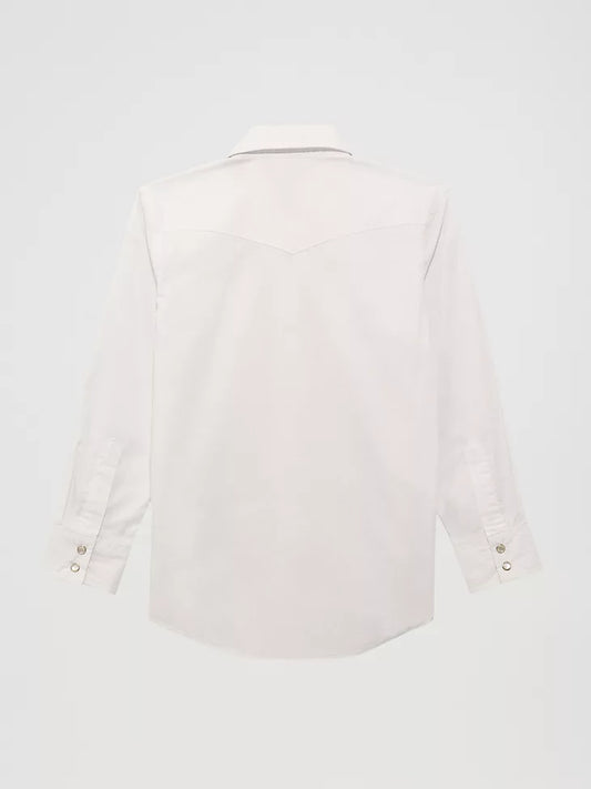 204WHSL BOY'S WHITE LONG SLEEVE DRESS WESTERN SNAP SHIRT