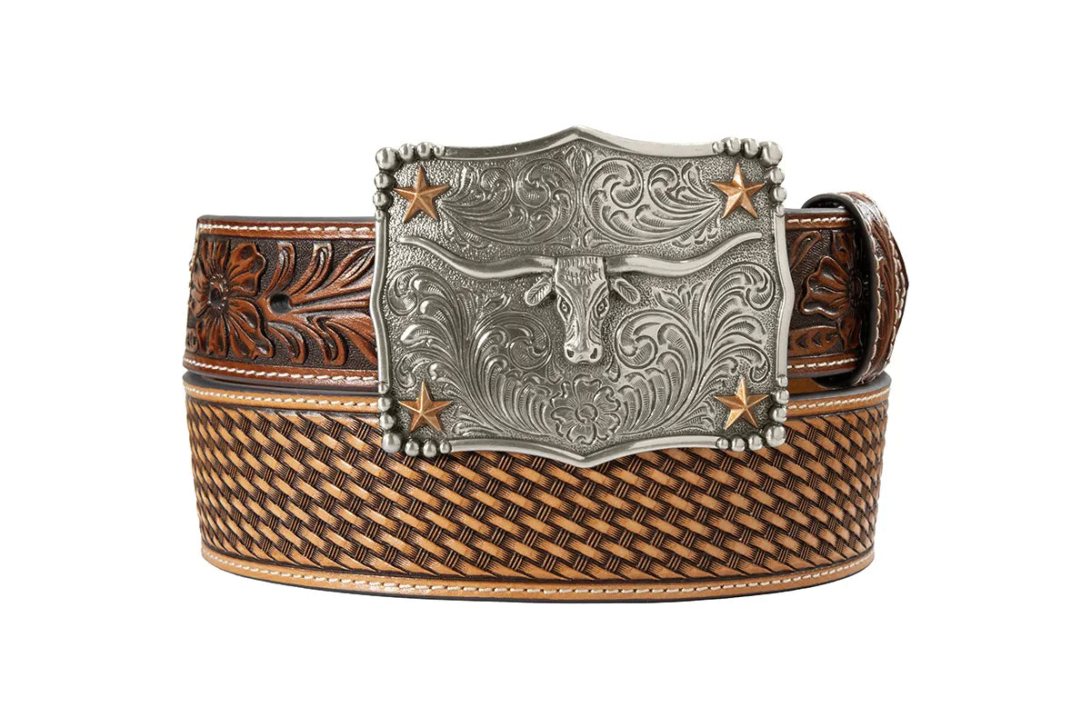 D100020908 3D MENS BELT 1 3/4 1 1/2 BASKET WEAVE TAN