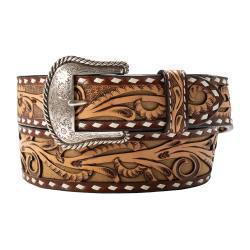 D100019302 3D Mens Belt 1 3/4"-1 1/2" Tan Roughout Underlay Brown