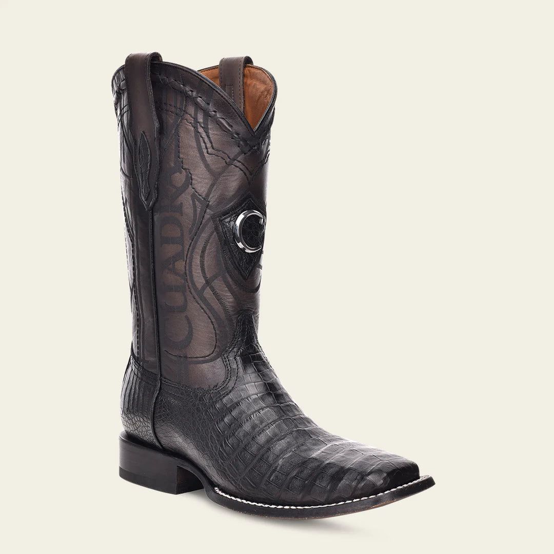 CU678 CUADRA MN PLUNGE BLACK CAIMAN LASER & EMBROIDERY BOOTS