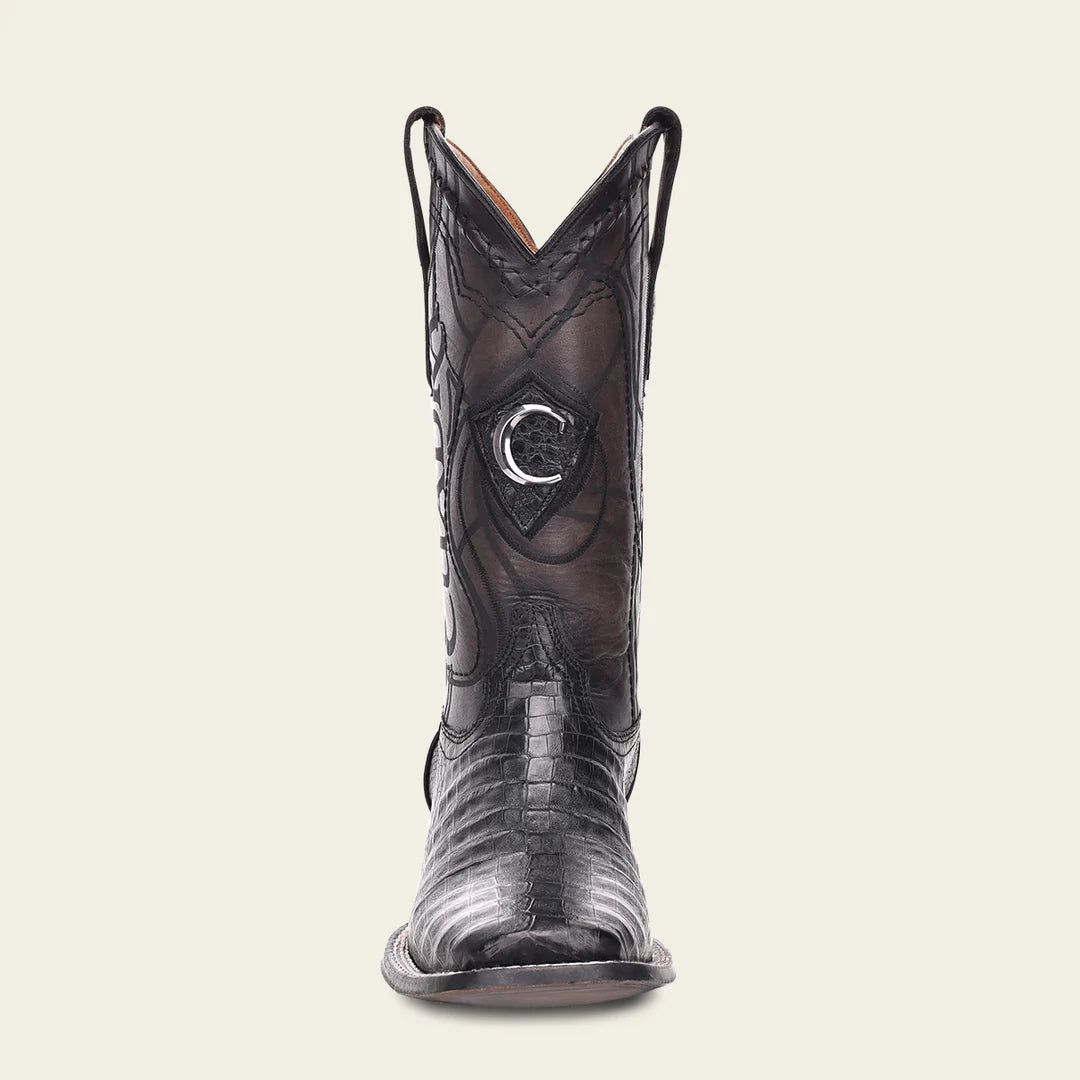 CU678 CUADRA MN PLUNGE BLACK CAIMAN LASER & EMBROIDERY BOOTS