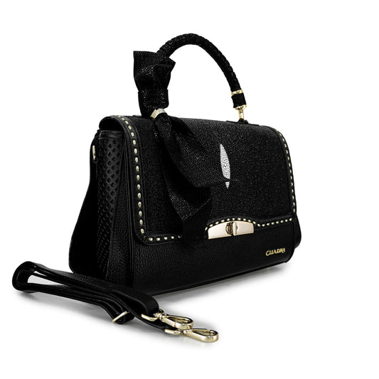 DU539 CUADRA STINGRAY HAND BAG BLACK