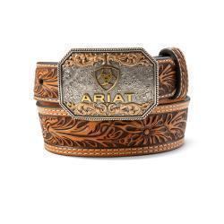 A1309108 ARIAT BOYS BELT 1 1/2" - 1 1/4" FLORAL TAN