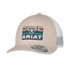 A300085831 ARIAT MENS CAP RECTANGLE SOUTHWESTERN PATCH BEIGE