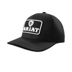 A300092601 ARIAT MENS CAP SNAP BACK 3D EMBROIDERED PATCH BLACK