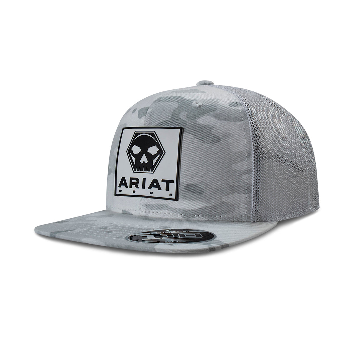 A290002905 ARIAT MENS CAP SNAP BACK FF110 SKULL BOLT WHITE