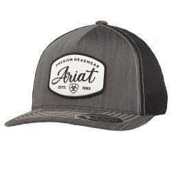 A300088901 ARIAT MENS FLEXFIT 110 HEATHER FRONT PATCH BLACK