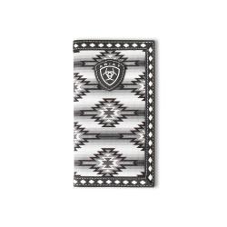 A3558801 ARIAT MENS RODEO STYLE WALLET DIAMOND LACING SOUTHWESTERN FABRIC BLACK