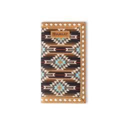 A3559102 ARIAT MENS RODEO STYLE WALLET SOUTHWESTERN DIAMOND LACING BROWN