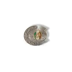 A37021 ARIAT OVAL BUCKLE HORSESHOE MEXICO FLAG