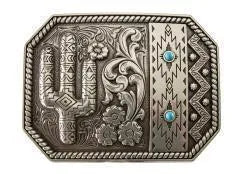 37941 BLAZIN ROXX LADIES BUCKLE CACTUS TURQUOISE ANTIQUE SILVER FINISH