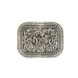 37906 BLAZIN ROXX RECTANGLE BUCKLE FLORAL FILIGREE CRYSTAL