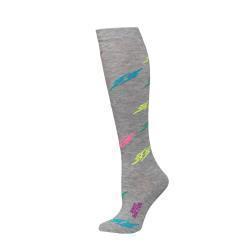 0421706 BOOT DOCTOR LADIES OTC SOCKS LIGHTNING BOLTS GREY