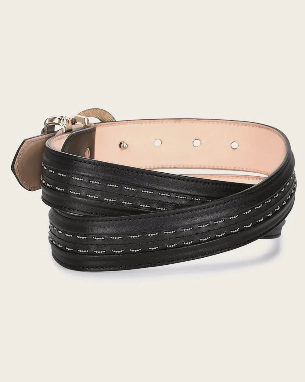 BC295 BLACK HANDWOVEN BOVINE BELT