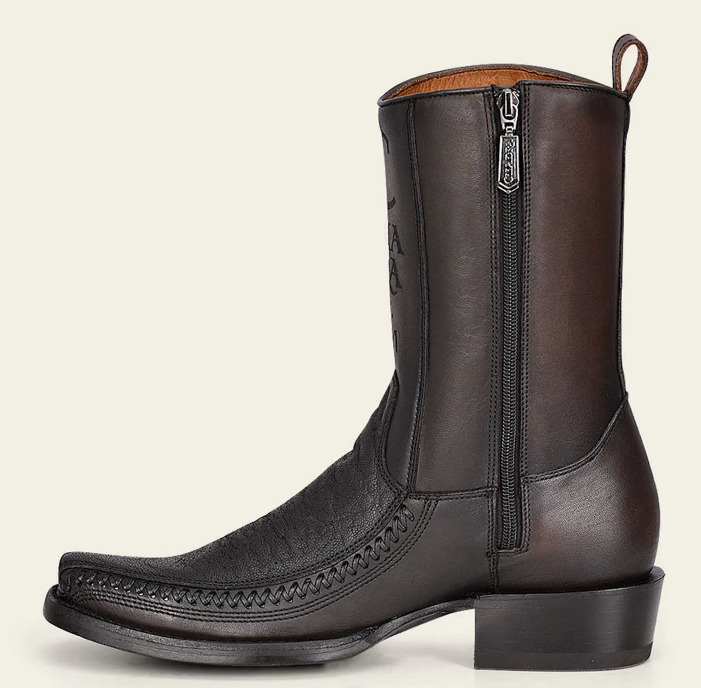 CU722 CUADRA ELEPHANT LEATHER BOOTS BLACK