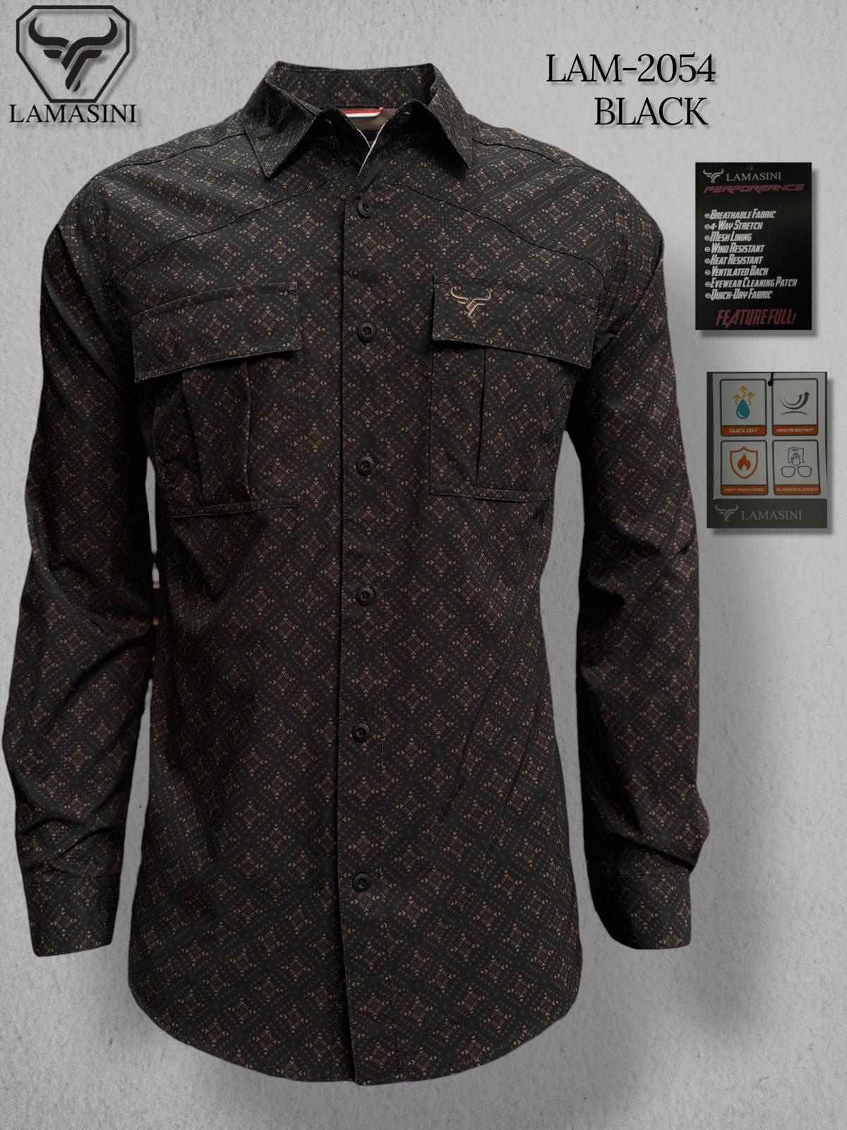 LAM2054 LONG-SLEEVE SHIRT BLACK