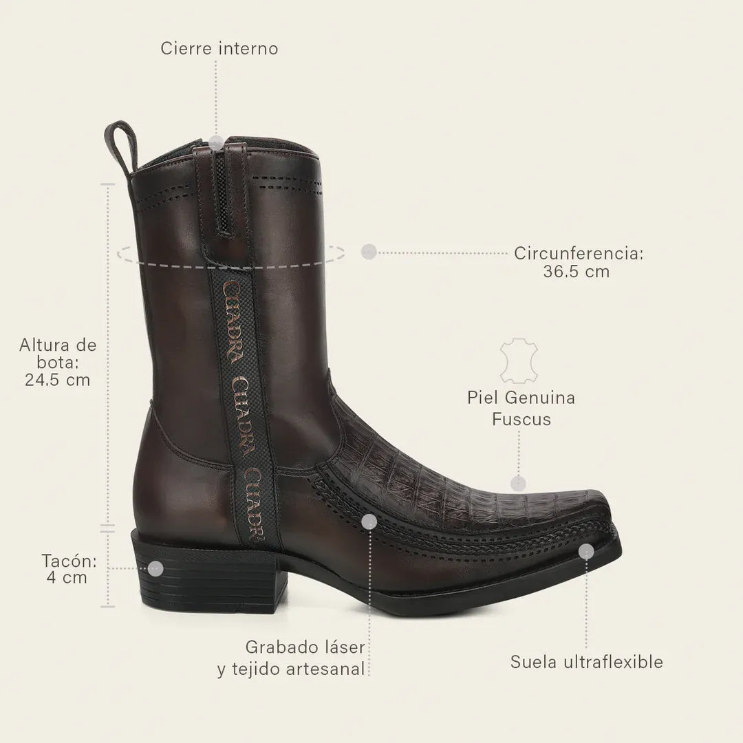 CC300 URBAN BOOT IN GENUINE FUSCUS LEATHER FOR MEN CUADRA