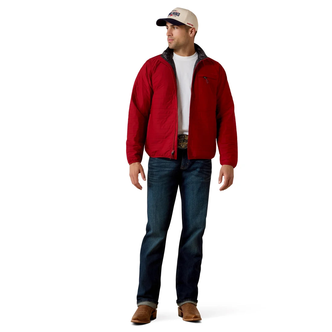 10079871 ARIAT MEN'S WYLIE RED DALIA FULL ZIP JACKET
