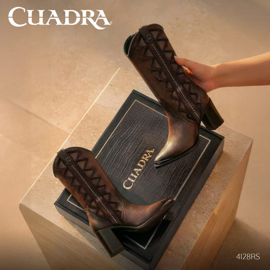 CC334 CUADRA AUSTRIAN COWHIDE BOOT BROWN ZIPPER