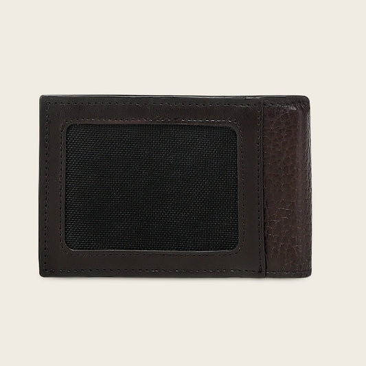 DU786 CUADRA MEN'S GENUINE ITALIAN DEERSKIN LEATHER CARD HOLDER