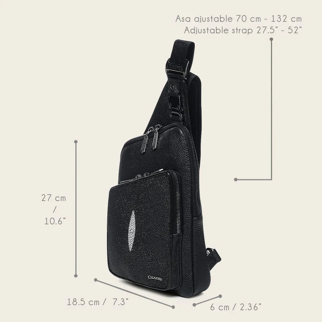 DU761 CUADRA MANTA RAY MEN'S SHOULDER BAG BLACK