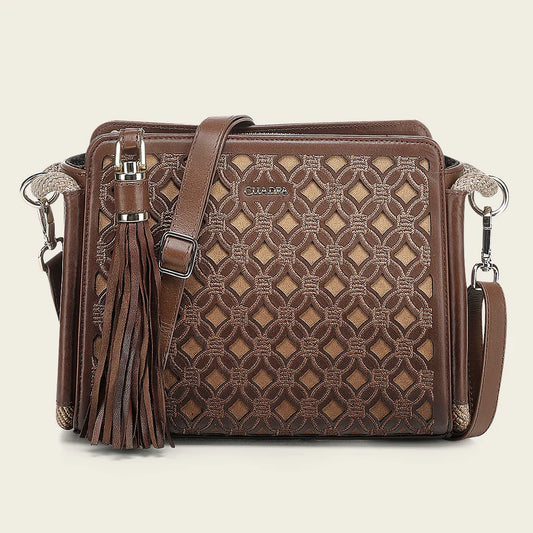 DU817 CUADRA GENUINE LEATHER CROSSBODY BAG FOR WOMEN HONEY