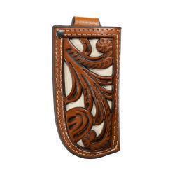 1807402 NOCONA MENS KNIFE SHEATH SCROLL FILIGREE BROWN