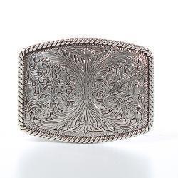 37003 RECTANGLE TWISTED FLORAL BUCKLE