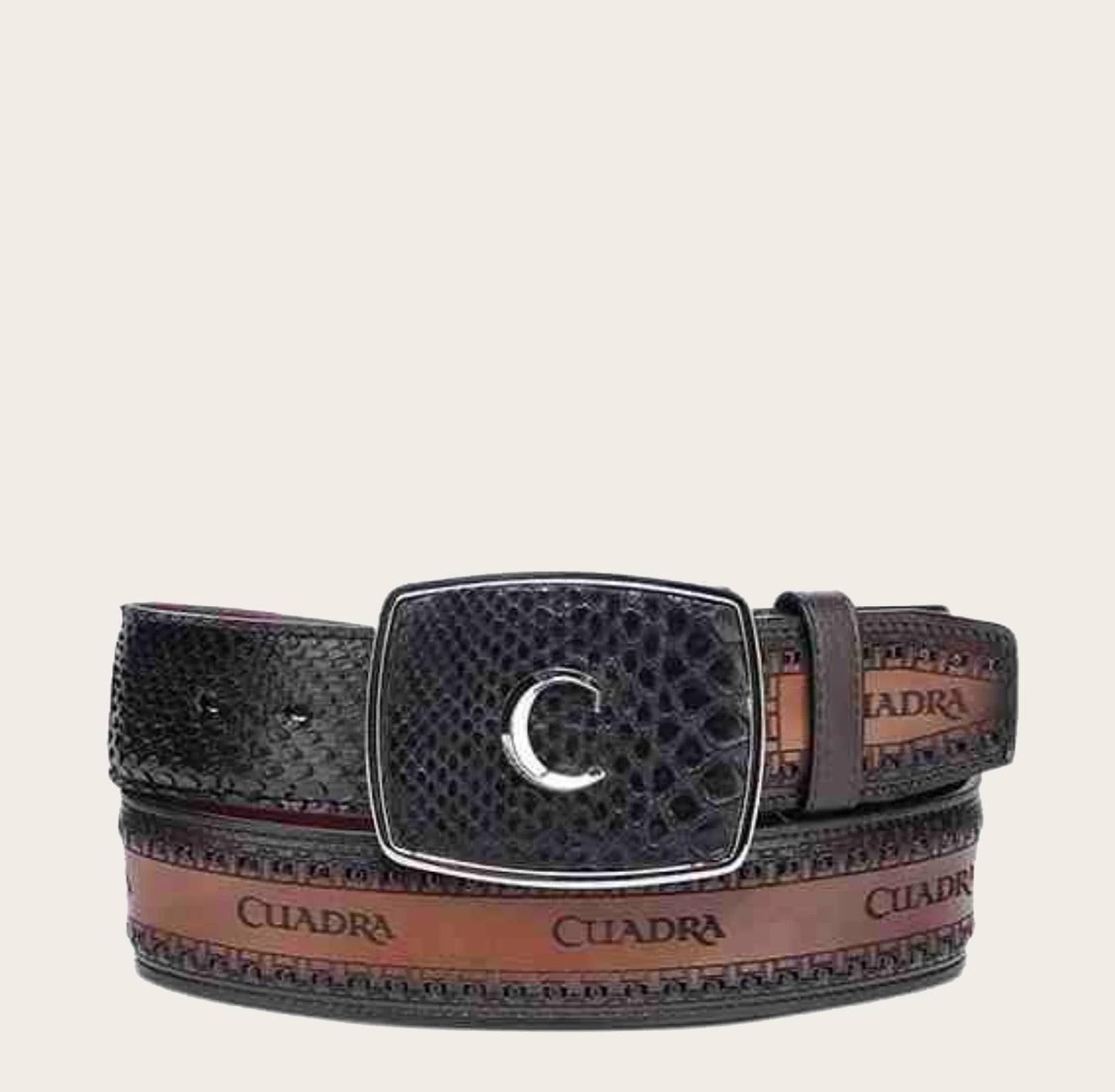 BC378 CUADRA BLACK PYTHON BELT