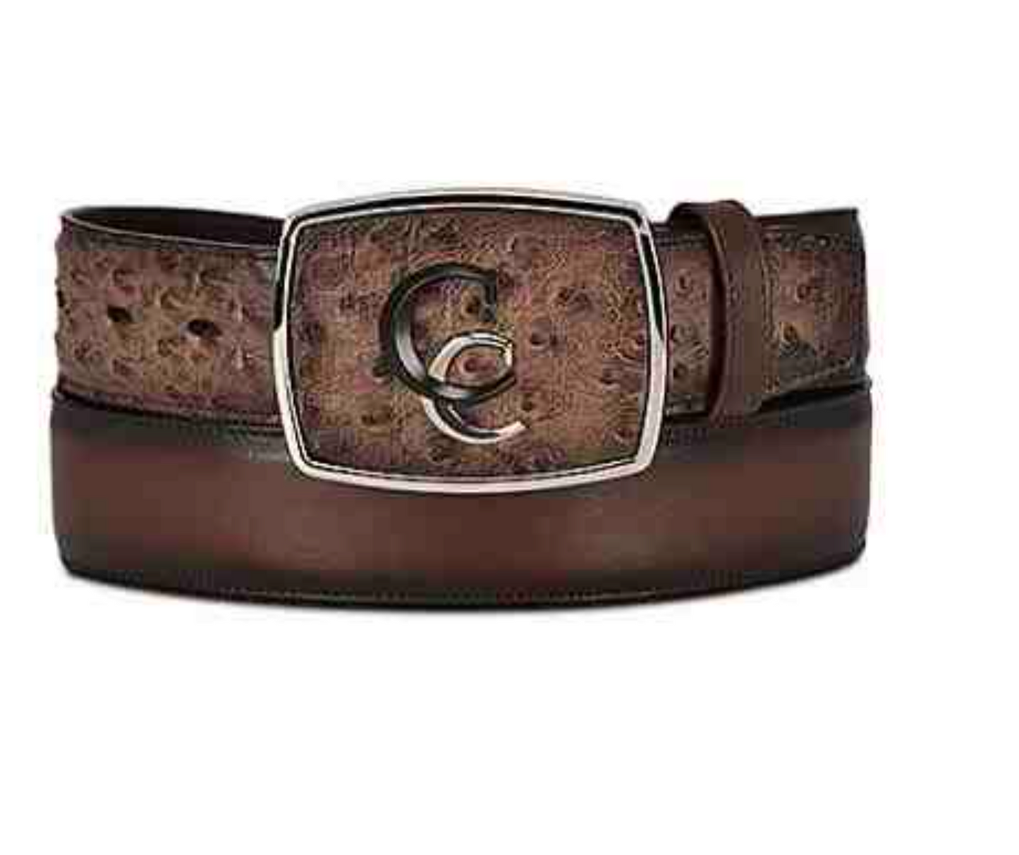 BC321 CUADRA BROWN OSTRICH EXOTIC STRIP BELT
