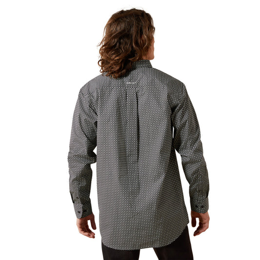 10065848 ARIAT TROY FITTED BLACK PRINT SHIRT