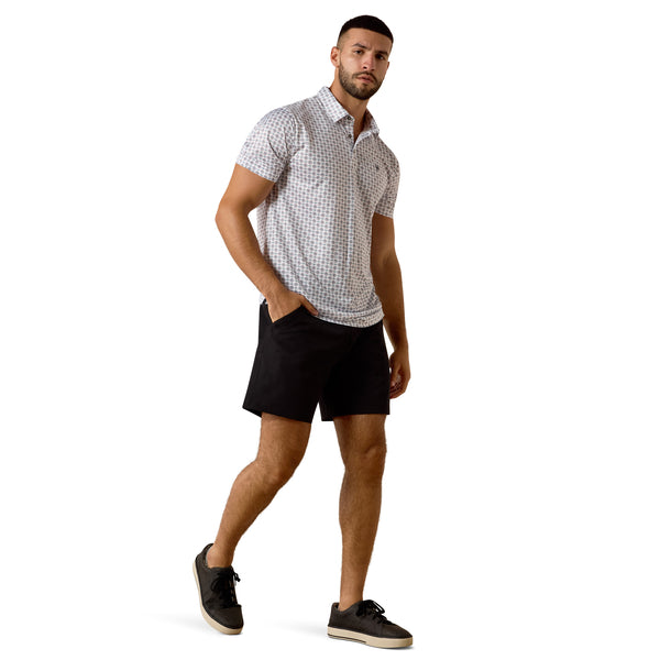 10073433 ARIAT WHITE SOUTHWEST TRIANGLE-MENS POLO