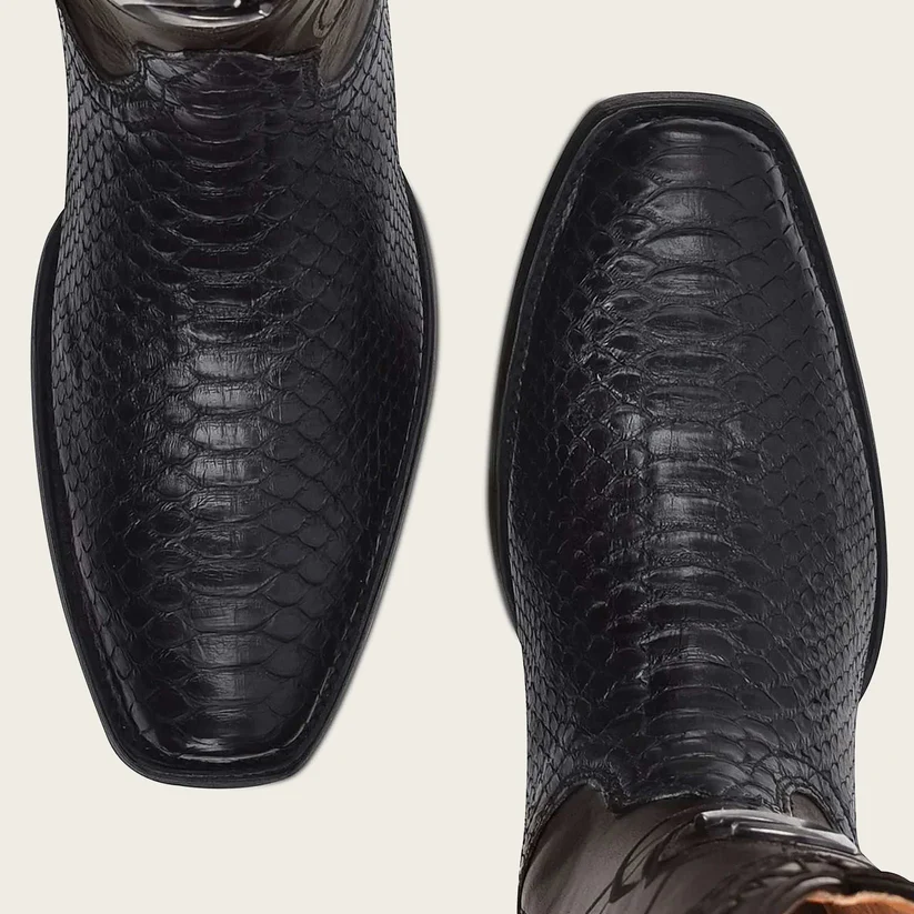 CU607 CUADRA MENS PYTHON BLACK BOOTS