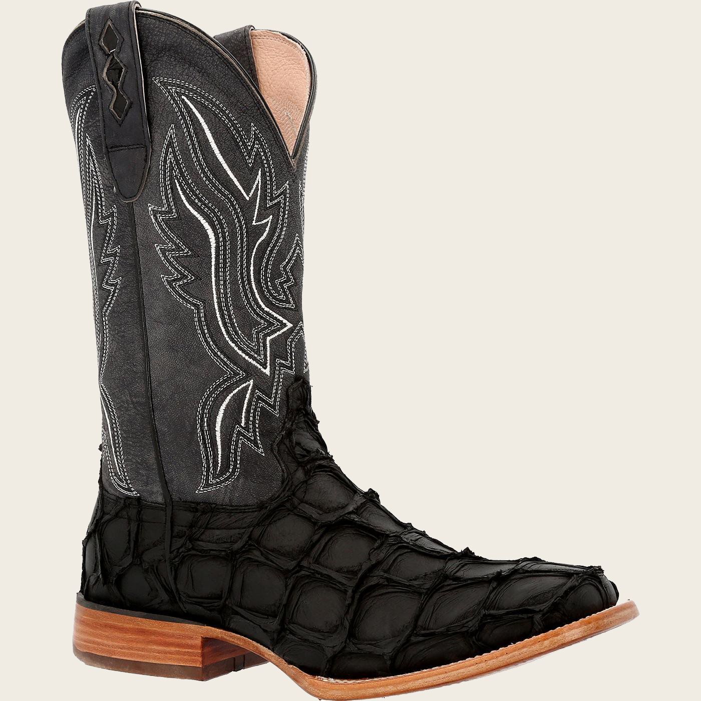 DDB0381 DURANGO MN WSTRN PIRARUCU BOOTS-BLACK MATTE