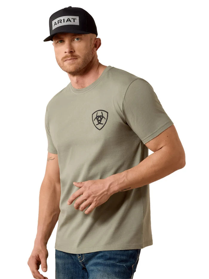 10082628 ARIAT MEN'S RANCHO BRONCO T-SHIRT GREY